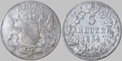 Ludwig II - 3 Kreuzer 1854 - Grand-Duchy of Baden