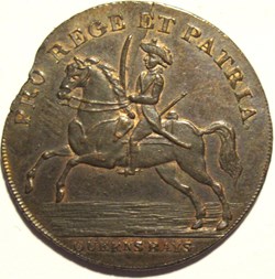 1793 HalfPenny – Queen's Bays Token - Somerset, England