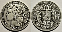Peru - Una Peseta 1880