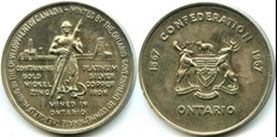 Ontario - Mining Industry Token 1967 - Centennial of Canadian Confederation 1867