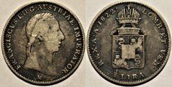 1822 Regno Lombardo-Veneto, 1/2 Lira - Franz I d'Asburgo-Lorena