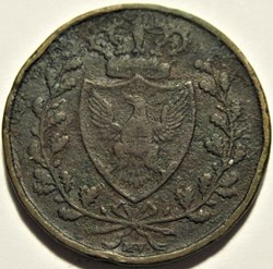 1826 Provinces-Unies d'Italie centrale, 3 Centesimi - Vittorio Emanuele II