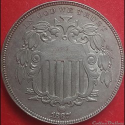 1867 5 Cents Rays