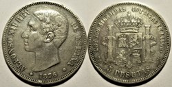1876 - 5 Pesetas - Alfonso XII de España