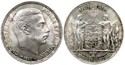 Christian X Denmark - 2 Kroner 1870-1930 King's Birthday