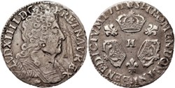 Louis XIV - 1/10 d'écu aux 3 couronnes 1711 La Rochelle