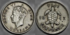 George VI - Six Pence 1942 - Fiji