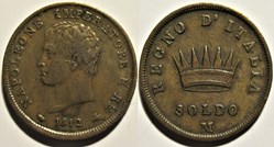1812 Regno d'Italia, 1 Soldo Milano- Napoleone I