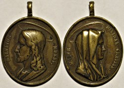 Médaillon Jésus & Vierge Marie, XIXe