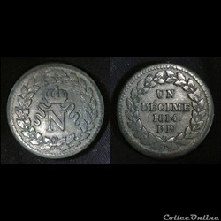 Napoleon 1er - 1 décime - 1814