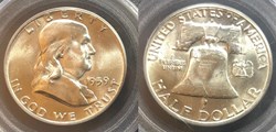 1959D Franklin Half MS64FBL