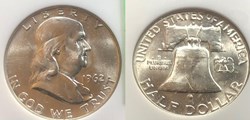 1962D Franklin Half MS65