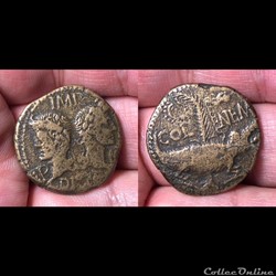GAUL, Nemausus. Augustus, with Agrippa.
