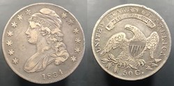 1834 Capped Bust Half Dollar
