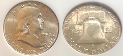 1954P Franklin Half MS65