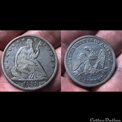 1858O Seated Liberty Half no Arrows