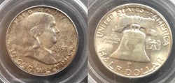 1957D Franklin Half MS65FBL