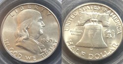 1960D Franklin Half MS64FBL