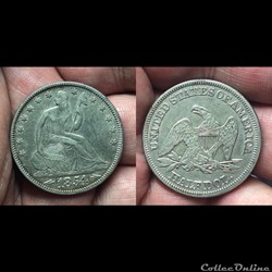 1854P Seated Liberty Half with Arrows
