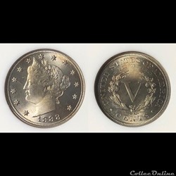 1888 Liberty Head Nickel PF65 Obv die flaw