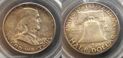 1957P Franklin Half MS64FBL