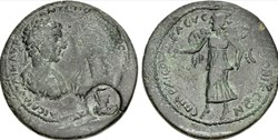 Caria, Stratonicaea.  Caracalla with Geta.  Damnatio Memoriae