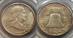 1958D Franklin Half MS66FBL