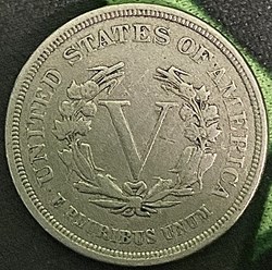 1883 Liberty Nickel - Reverse
