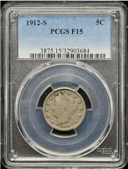 1912-S Liberty Nickel