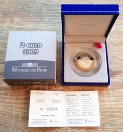 2€ France 2009 - 10e anniversaire de l'U.E.M - BE avec écrin