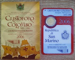 2€ Saint-Marin 2006 - 500e anniversaire de la mort de Christophe Colomb - Coincard