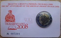 2€ Slovénie 2008 - 500e anniversaire de la naissance de Primož Trubar - Coincard