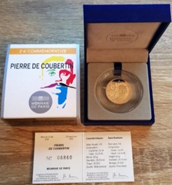 2€ France 2013 - Pierre de Coubertin - BE avec écrin