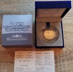 2€ France 2011 - 30e anniversaire de la Fête de la Musique - BE avec écrin