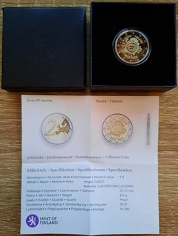 2€ Finlande 2012 - dix ans de l'euro - BE avec écrin