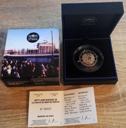 2€ France 2019 - 30e anniversaire de la chute du mur de Berlin - BE avec écrin