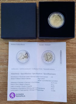 2€ Finlande 2012 - 150e anniversaire de la naissance de l’artiste Helene Schjerfbeck - BE avec écrin