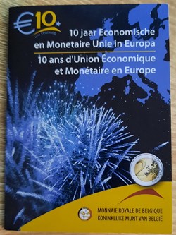 2€ Belgique 2009 - 10 ans d'Union Économique et Monétaire en Europe - Coincard BU