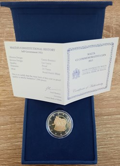 2€ Malte 2013 - La Constitution du gouvernement autonome de 1921 - BE avec écrin
