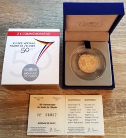 2€ France 2013 - 50e anniversaire du Traité de l'Élysée - BE avec écrin