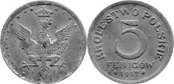5 fenigów 1917 - 6 - doubled die reverse