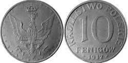 10 fenigów 1917 - 5 - first reverse - doubled die reverse 4