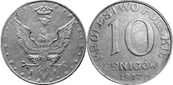 10 fenigów 1917 - 3 - first reverse - doubled die reverse 2
