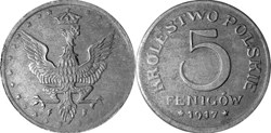 5 fenigów 1917 - 3 - doubled die obverse