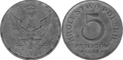 5 fenigów 1918 - 4 - doubled die reverse