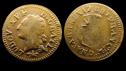 LOUIS XVI Liard dit "à l'écu" 1788 Lyon