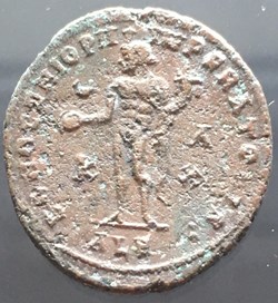 Follis de Maximin II Daia - BONO GENIO PII IMPERATORIS / CROISSANT / K P / DELTA / ALE