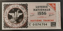 Billet de Loterie Nationale