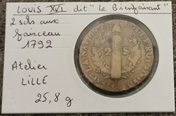 Louis XVI - 2 sols au faisceau - 1792