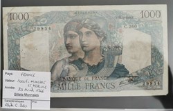 1000 francs Minerve et Hercule